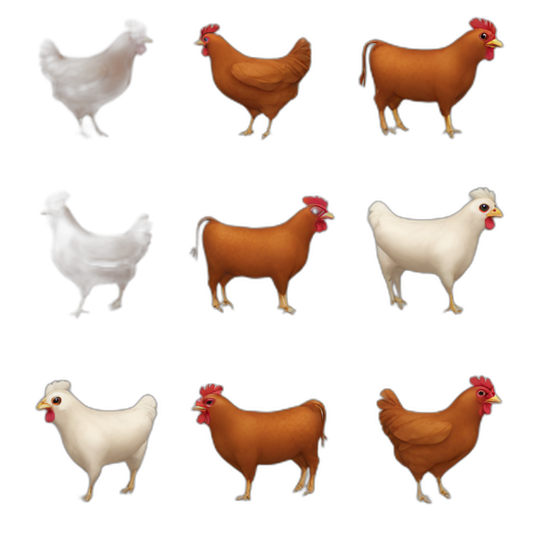 brown chicken brown cow emoji