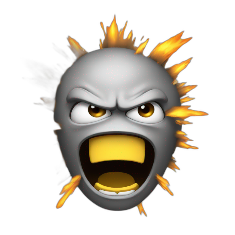 angry with exploding head emoji