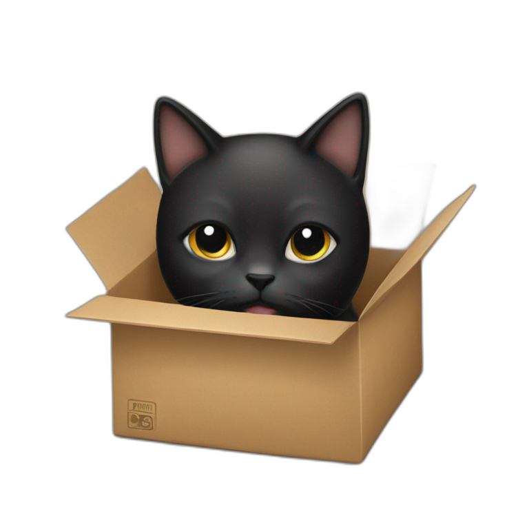 black box with cat inside emoji