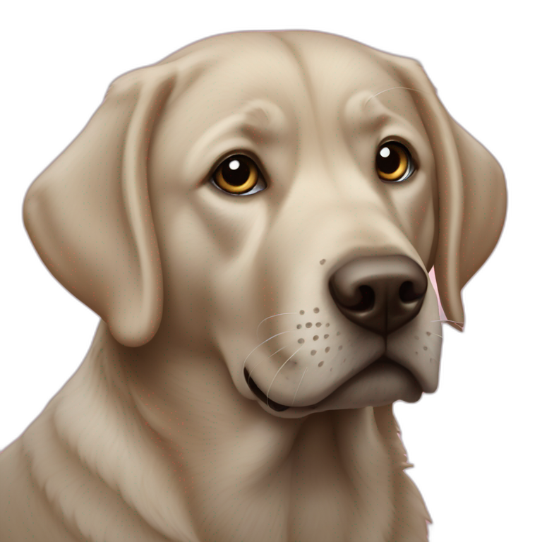 Labrador avec une ligne sur le museau emoji
