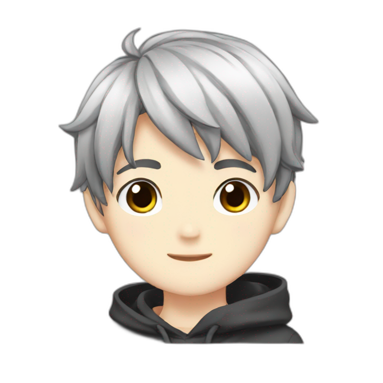 Cute boy anime with black hair  emoji