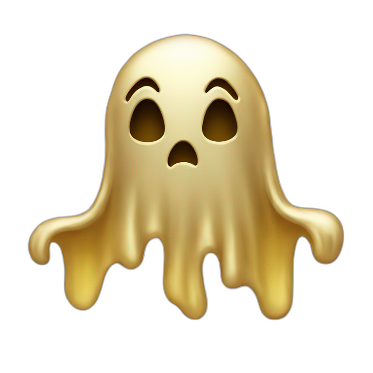 gold halloween ghost emoji