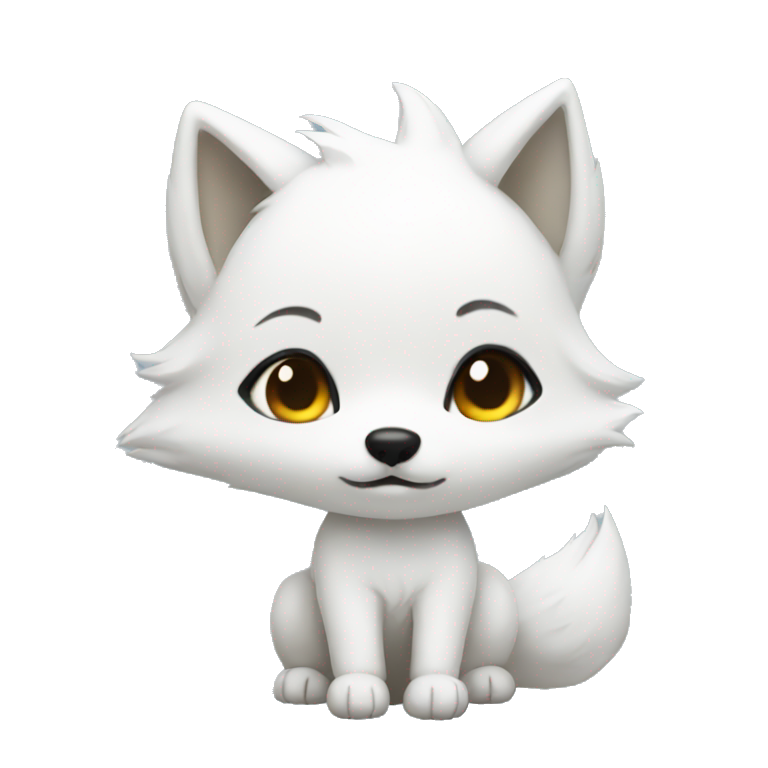 white fox chibi emoji