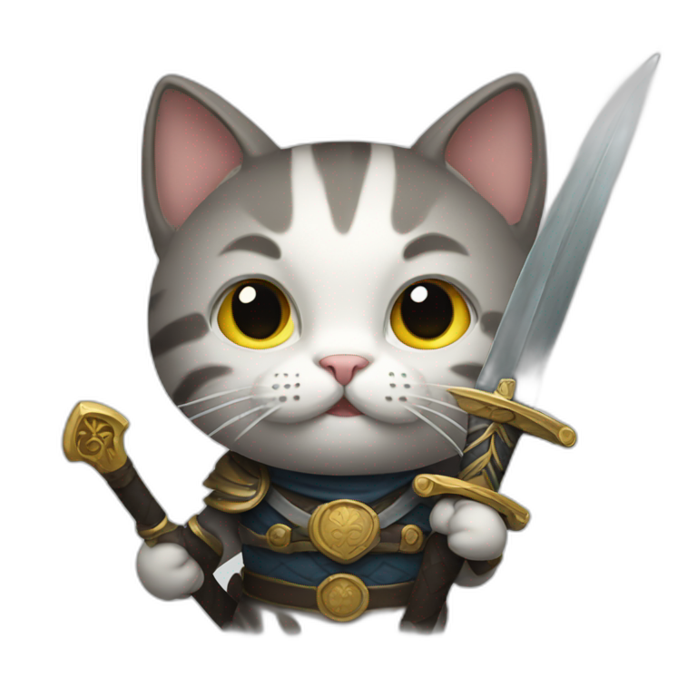 cat holding sword emoji