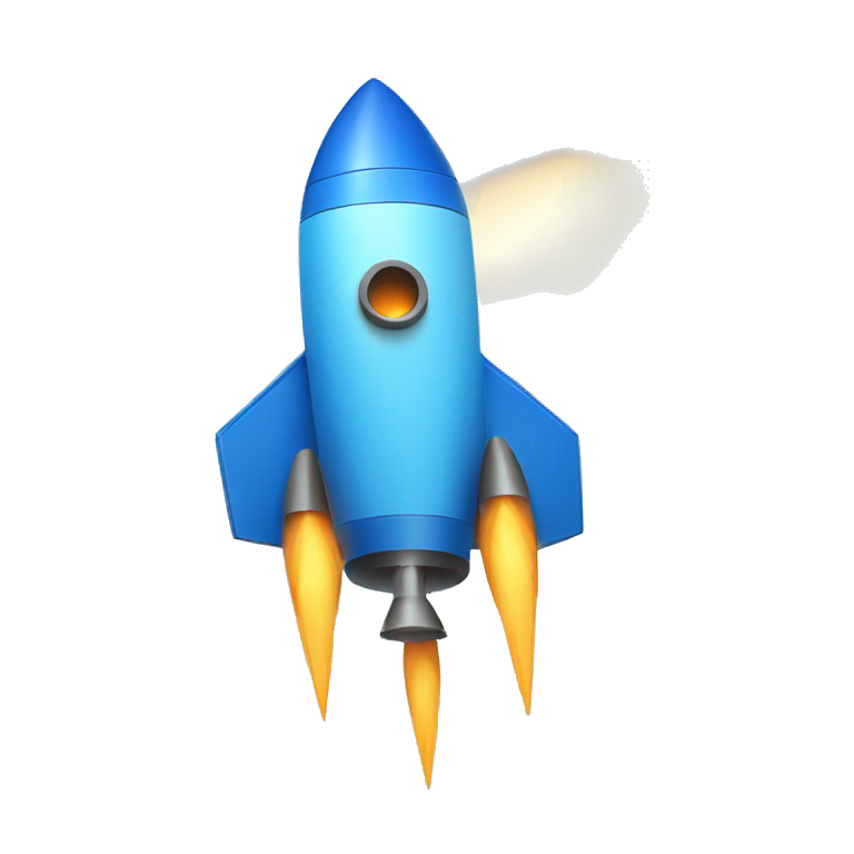 messagebird blue rocket launching diagonal emoji