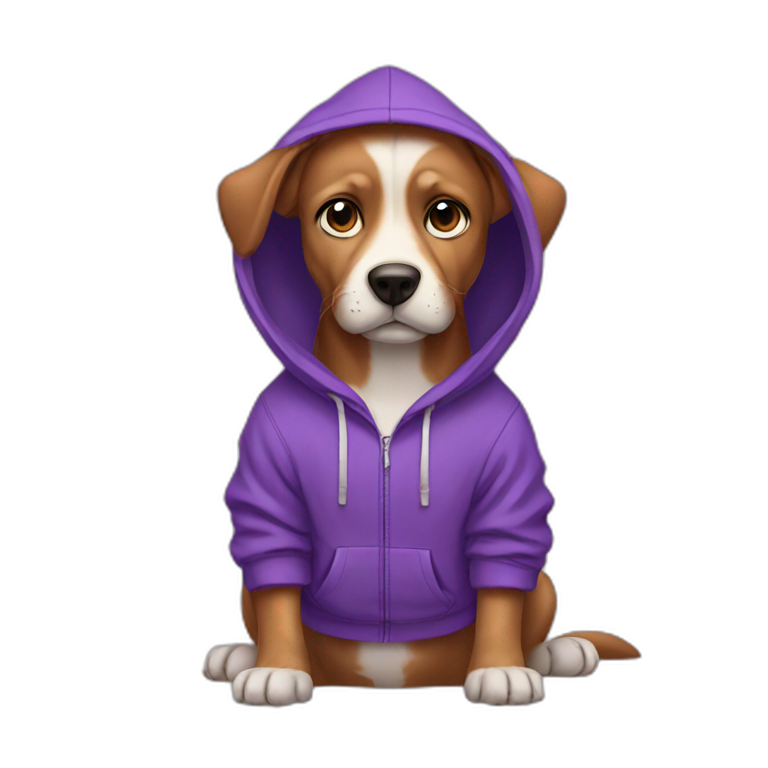 dog with purple hoodie emoji