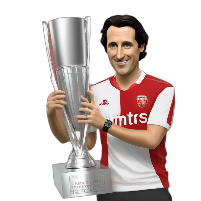unai emery holding europa league trophy emoji