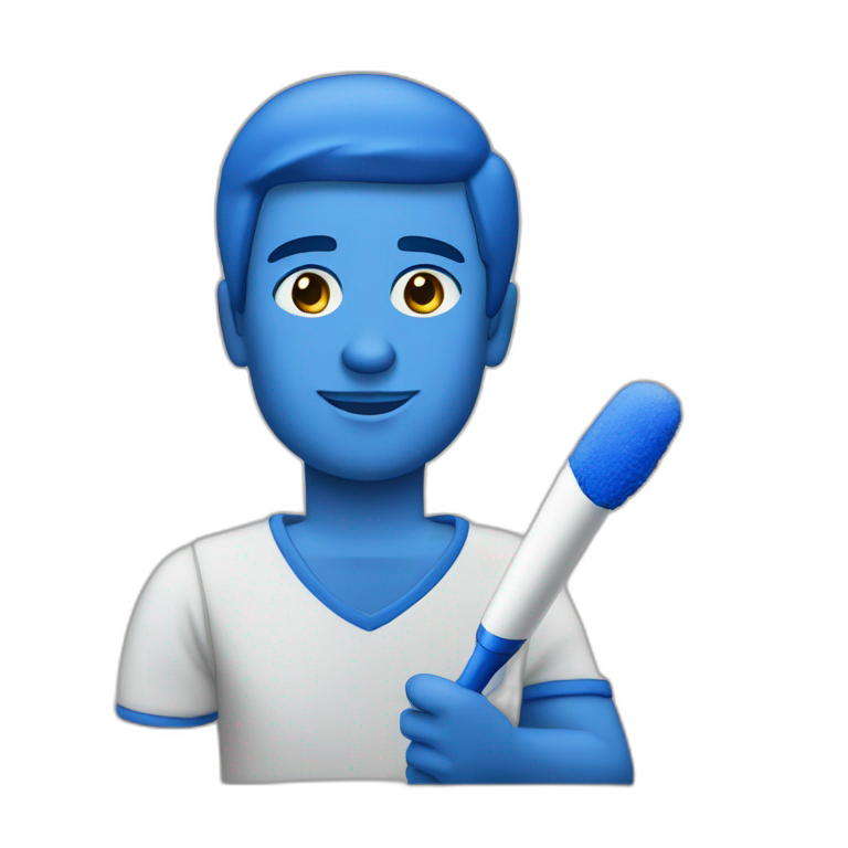 manuel gomes cantor com a caneta azul emoji