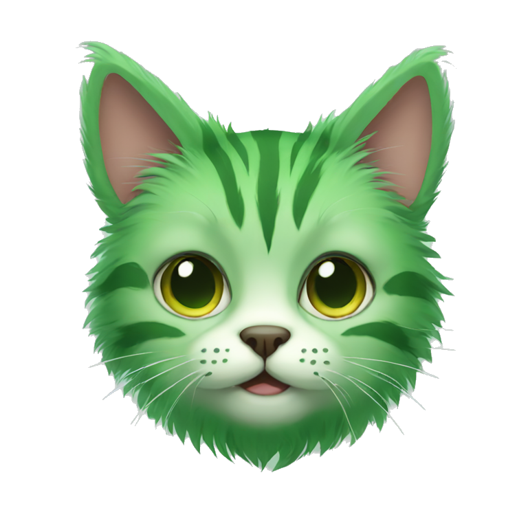 green furry cat emoji