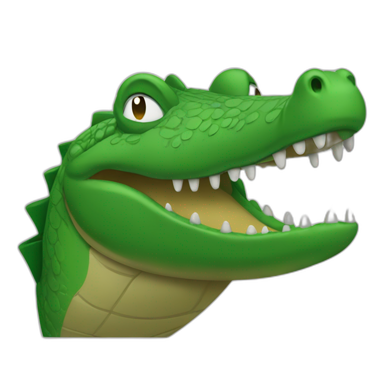 Crocodile with black Lacoste tshirt emoji