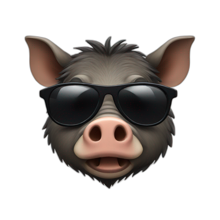 smirking boar with sunglasses emoji