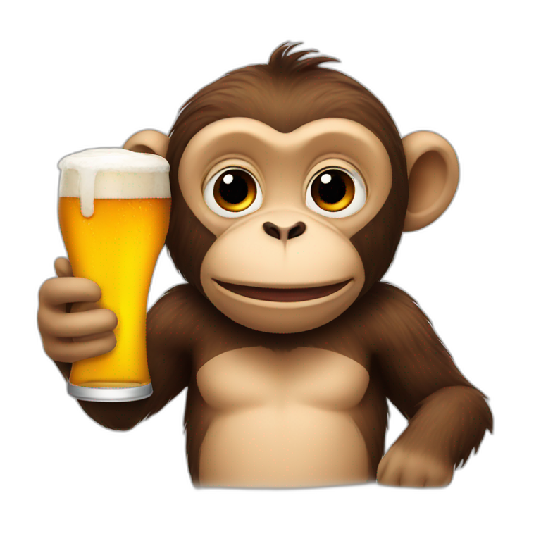 Monkey with beer emoji