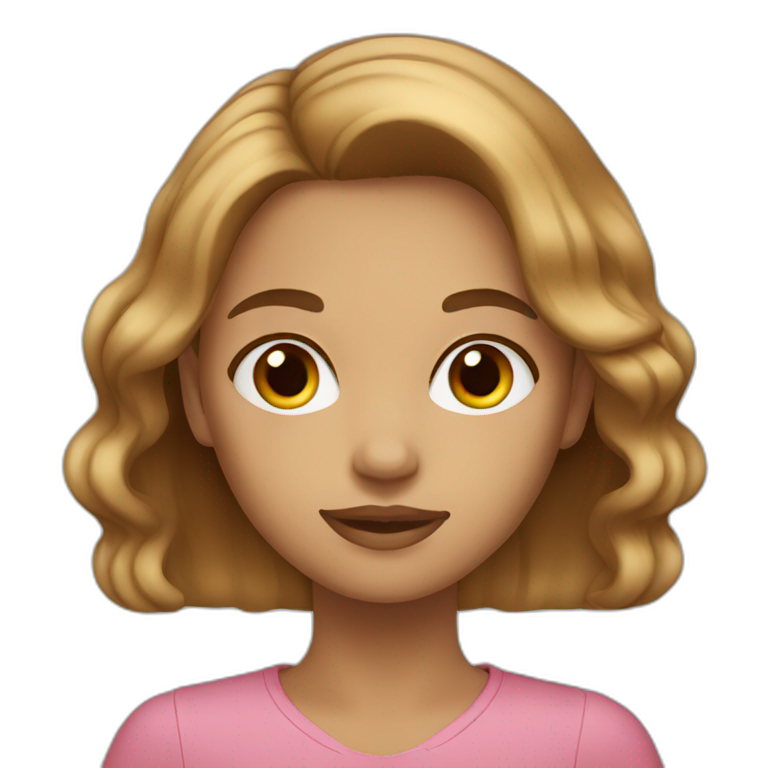 girl long light brown hair emoji