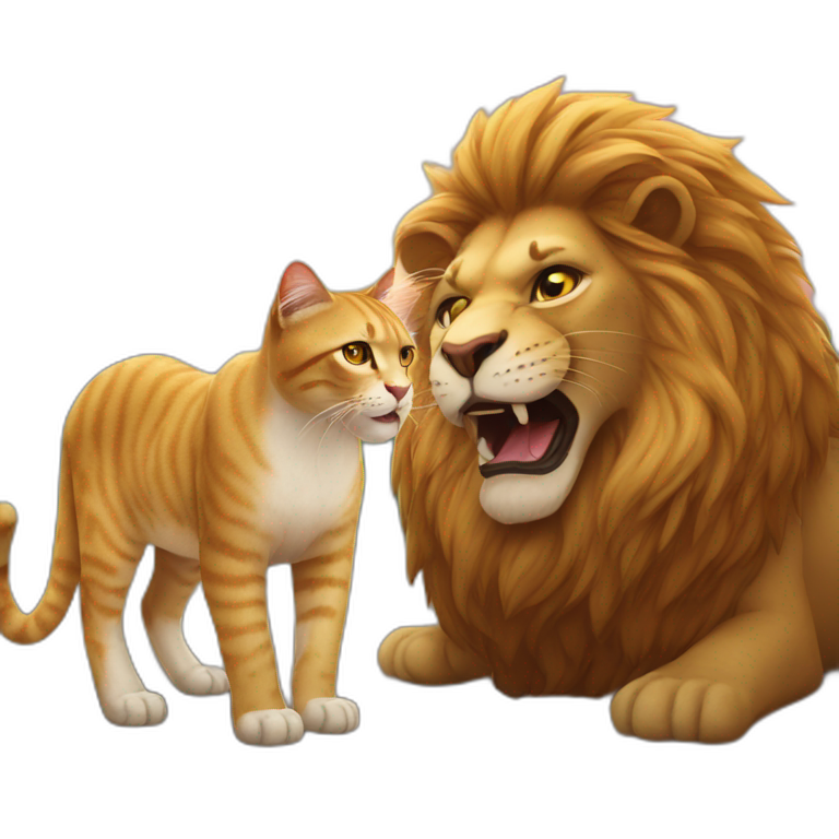 Cat vs lion emoji