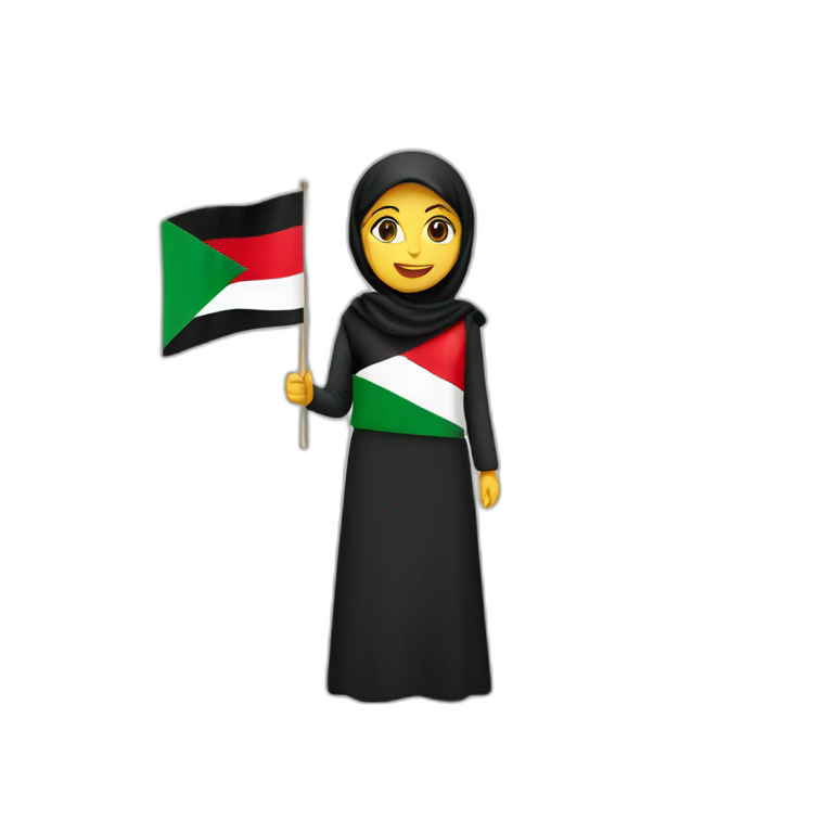 Arab women holding Palestine flag emoji