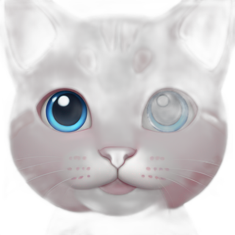 Pink cat blue eyes emoji