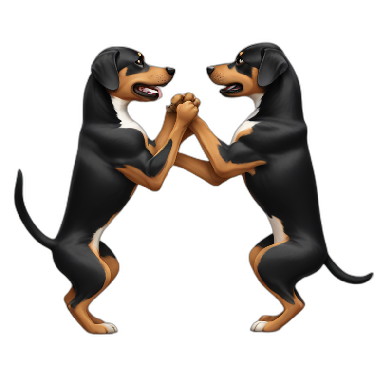 Dogs fighting emoji