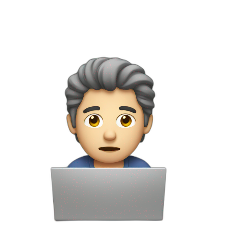 tired man on the computer emoji