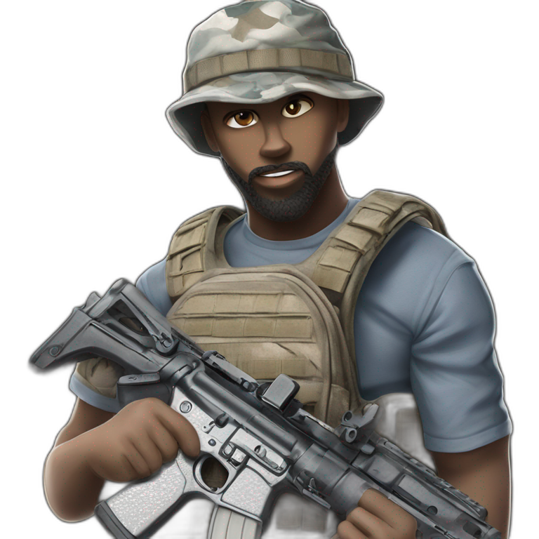 camouflaged soldier with gun emoji