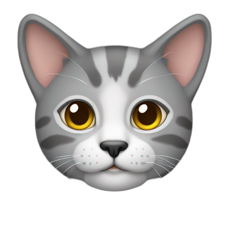 Gatito tierno color gris emoji