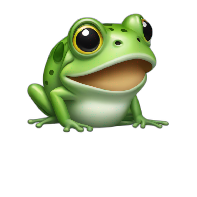 frog wearing airpods max emoji