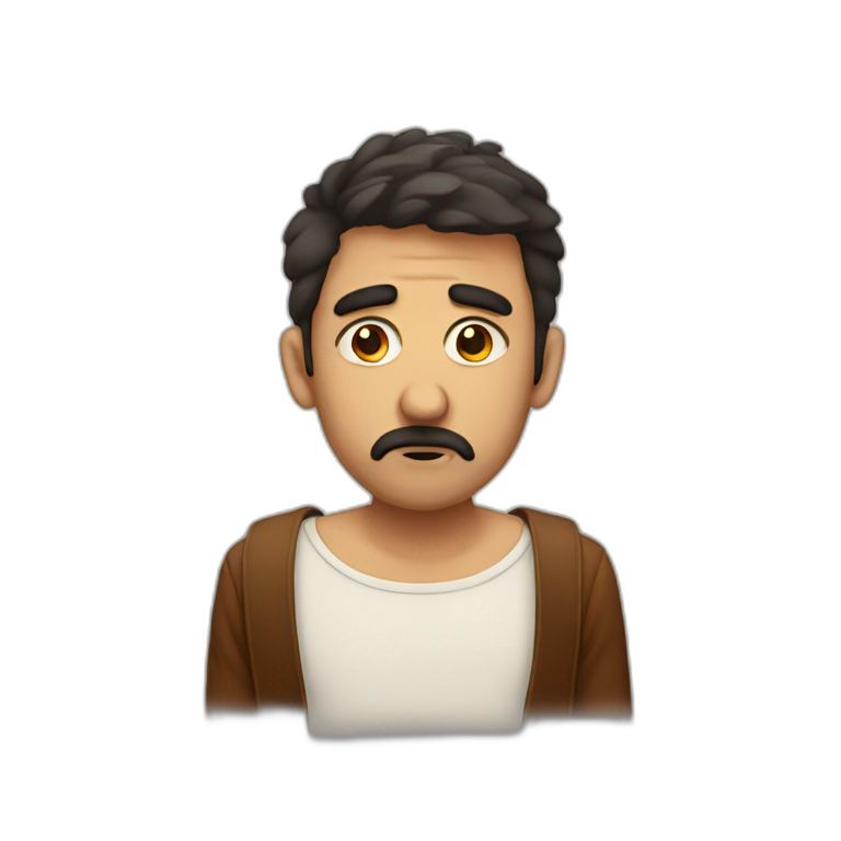 sad spanish guy with earings and no mustach emoji