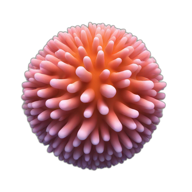 3d sphere with a cartoon Tropical coral skin texture emoji