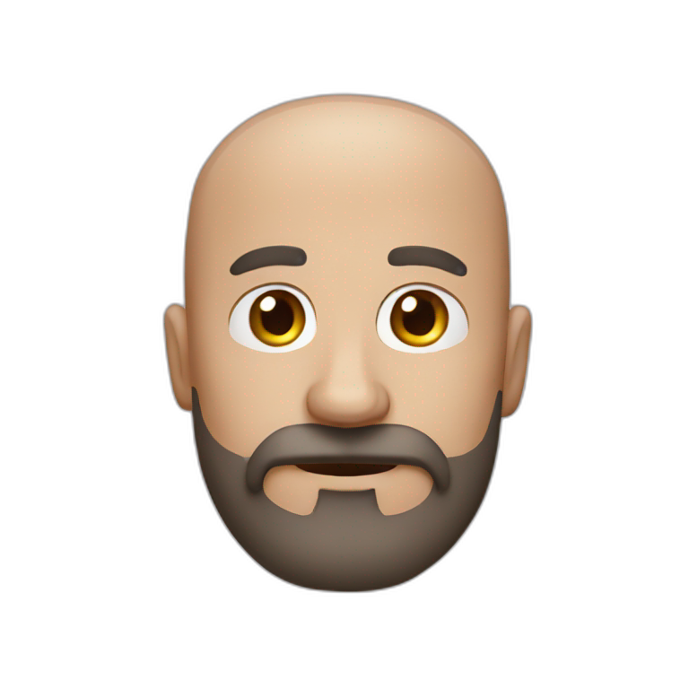 bald man with moustache and beard emoji
