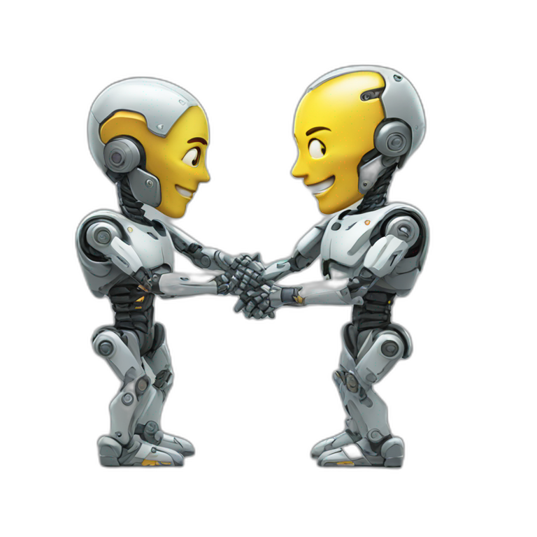 cyborg shaking hands emoji