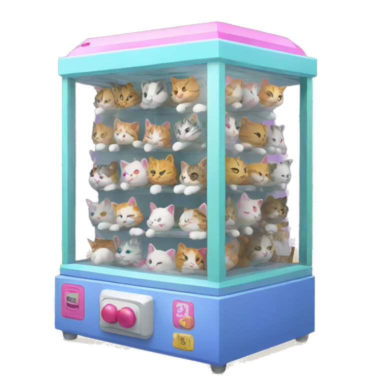 Claw machine full of cats emoji