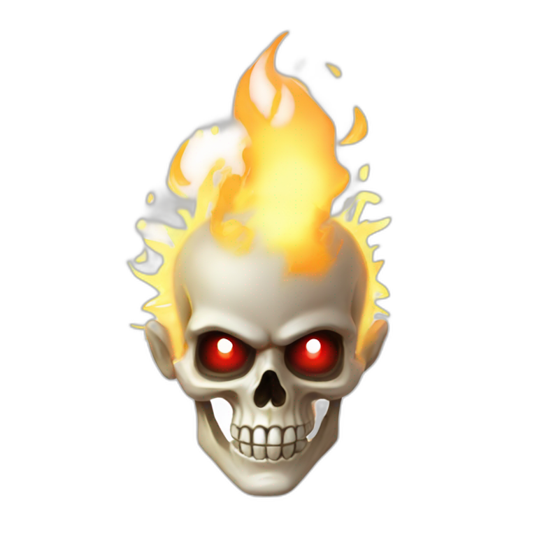 solo skull glowing red eyes. emoji