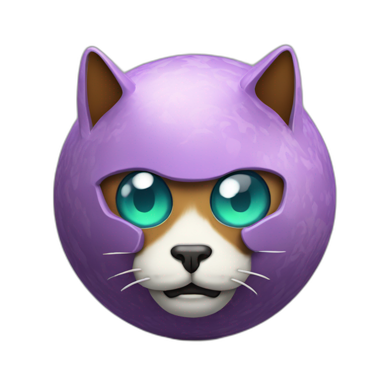 3d sphere with a cartoon sophisticated lever Skeleton Horse skin texture with cat eyes emoji