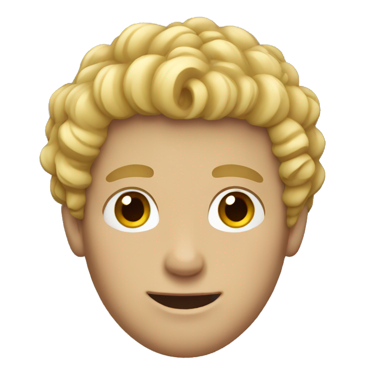 Curly blonde short hair guy emoji