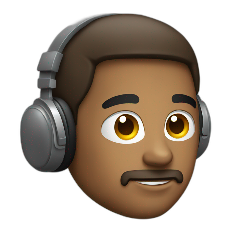 man laptop headphones emoji