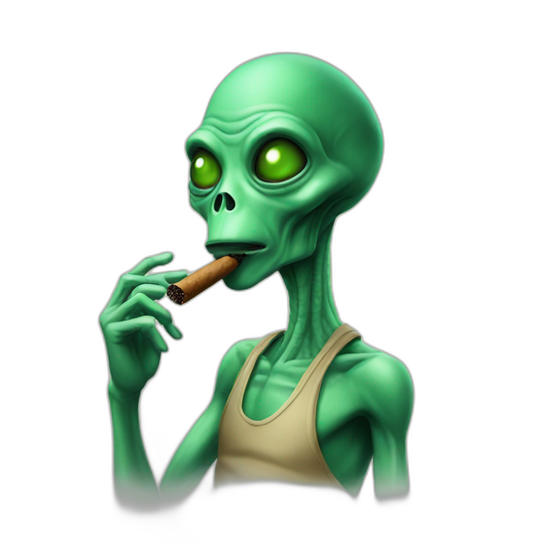 alien smoking cigar emoji