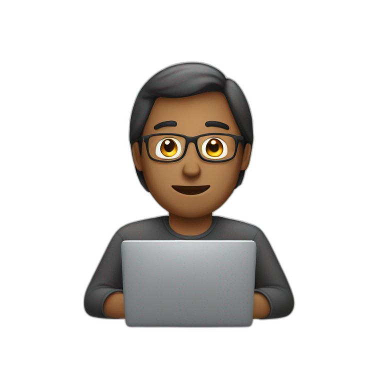 man on computer emoji