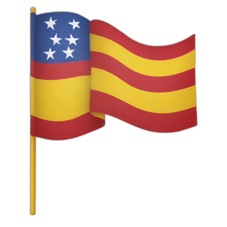 drapeau à moitié jaune et rouge se coupant dans la diagonale  emoji
