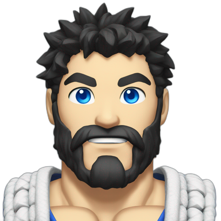 ryu street fighter blue eyes with beard emoji