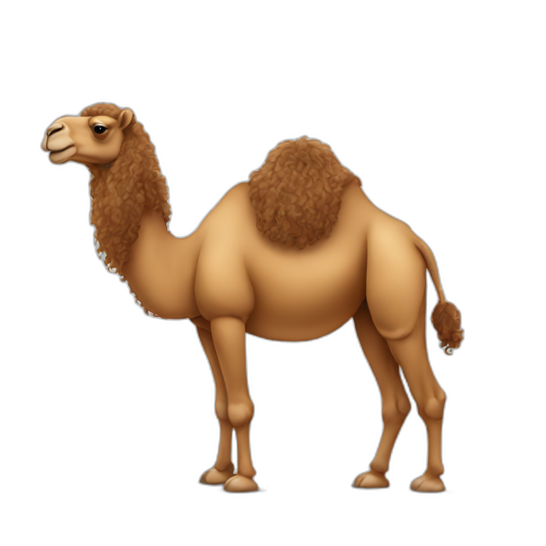 camel with long brown curly hair emoji
