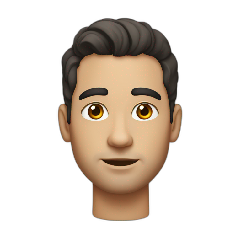 30 year old white man with short dark hair thick eyebrows and hoop earrings emoji