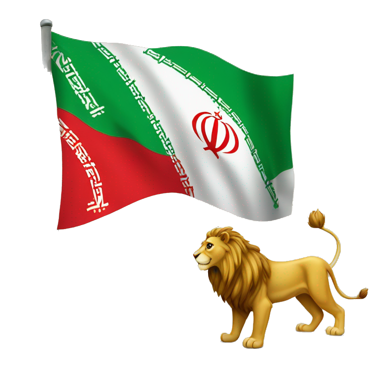 Iran lion and son flag emoji