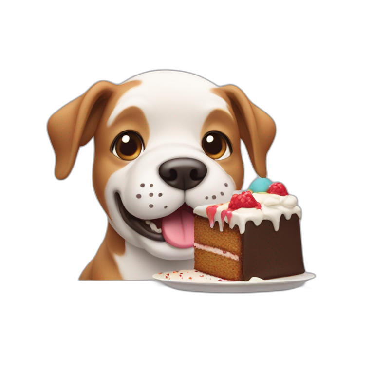 dog eating cake emoji
