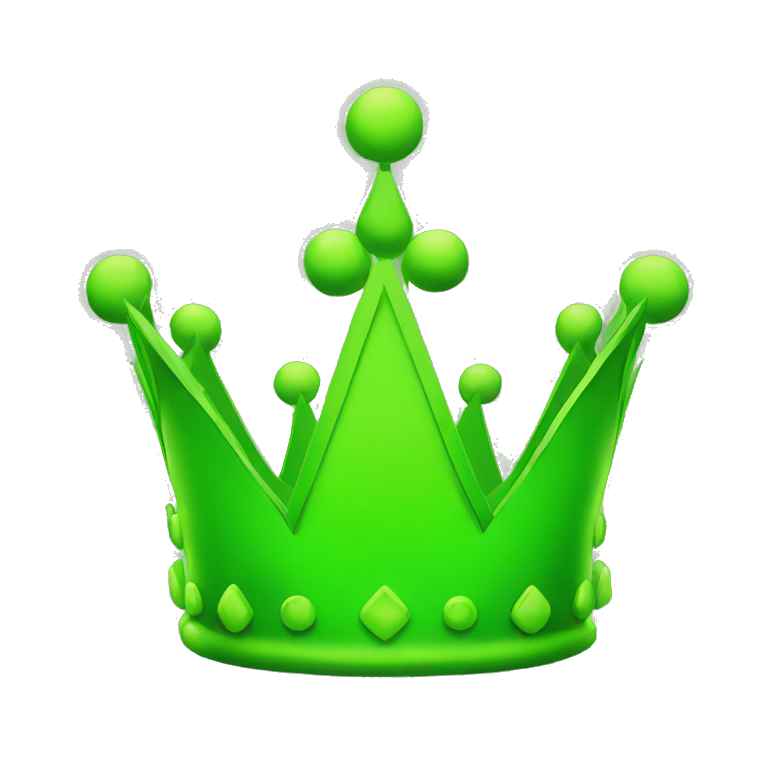 Neon green crown emoji
