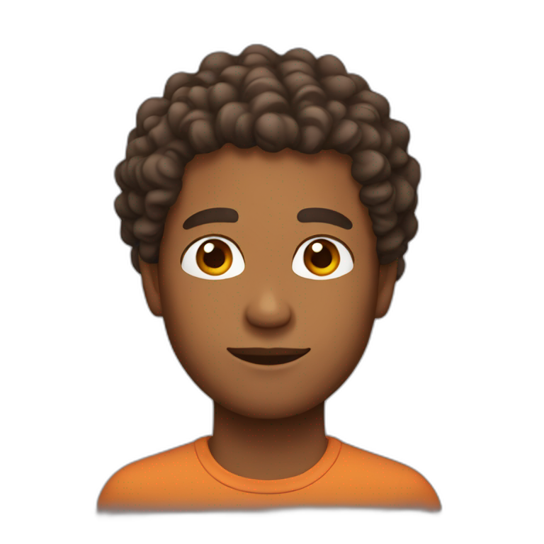 Brown man with curly hair emoji