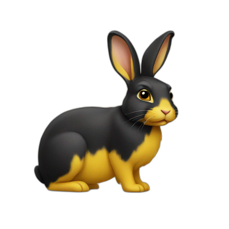 Black-yellow-rabbit emoji