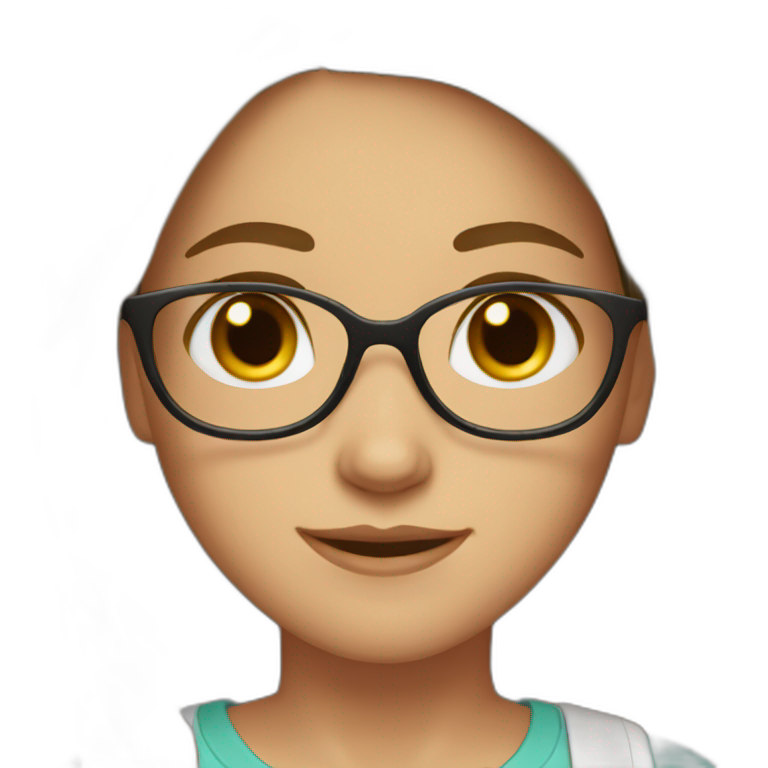 Girl with brown eyes and brown shoulder-length hair with glasses  emoji