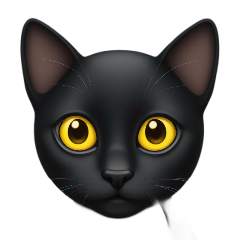 Black cat with yellow eyes  emoji