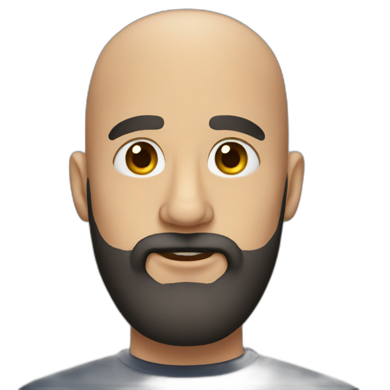 bald guy with dark beard emoji