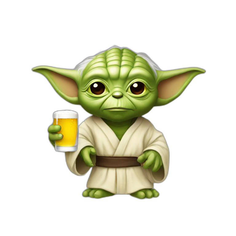 Yoda qui boit de la bière emoji