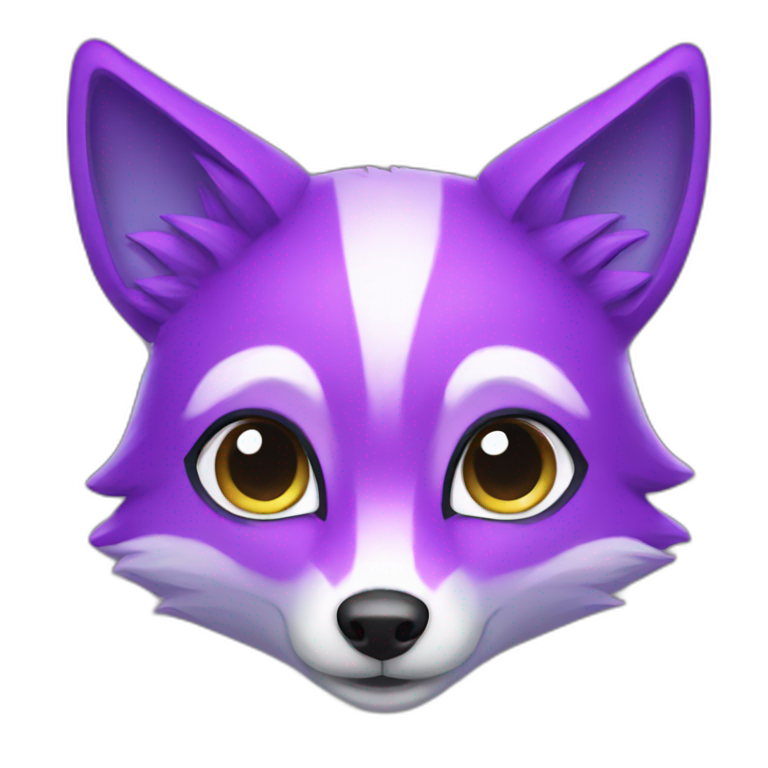 Purple rainbow fox emoji